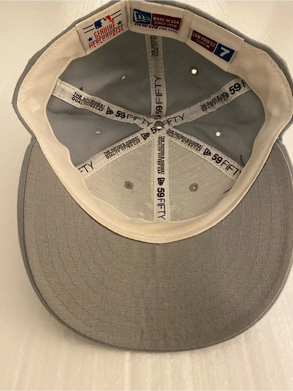 New Era Kids Gray Baseball Cap with Red, White & Blue Logo Made In USA